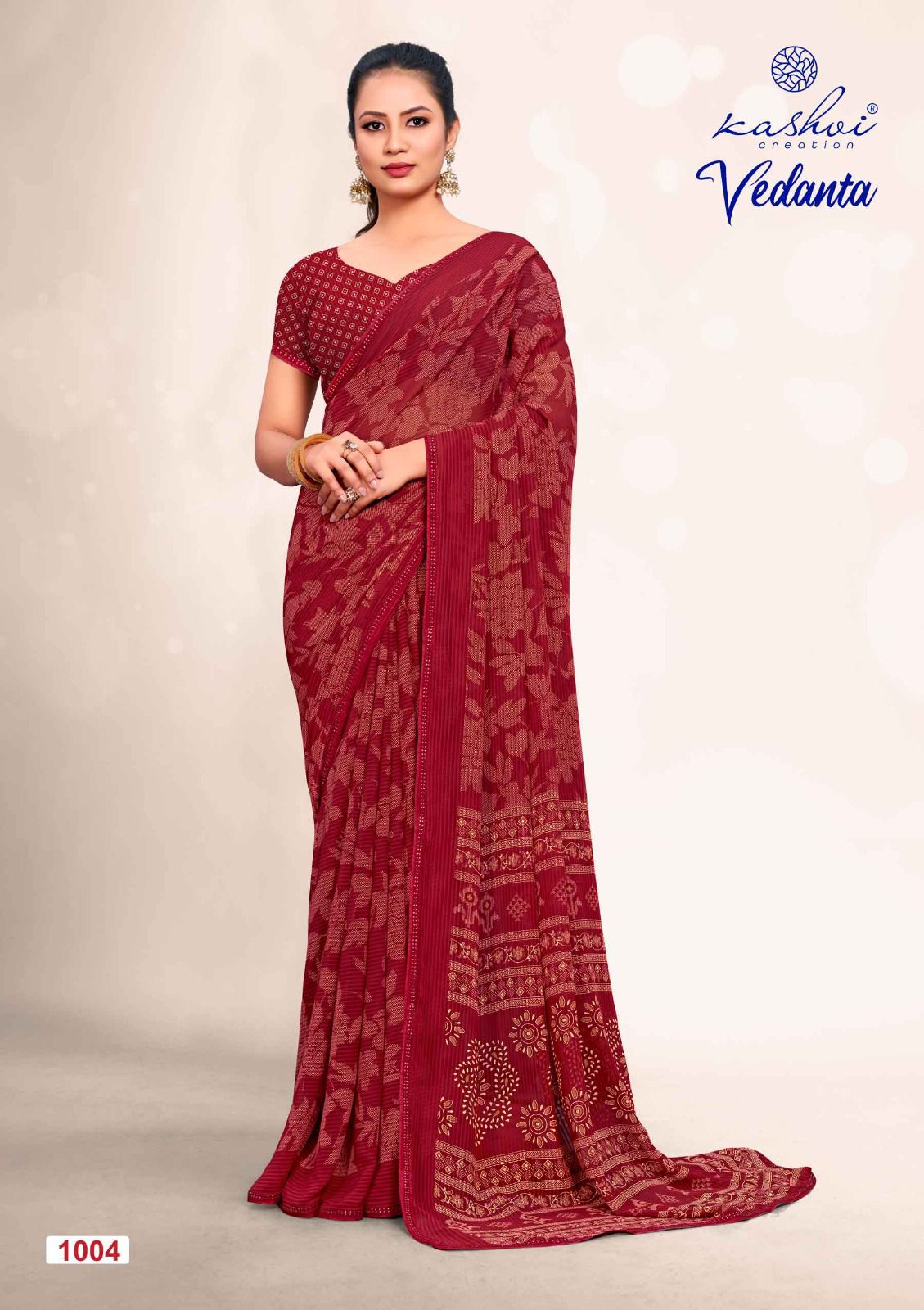 Vedanta By Kashvi Georgette Printed Sarees Wholesale Price In Surat